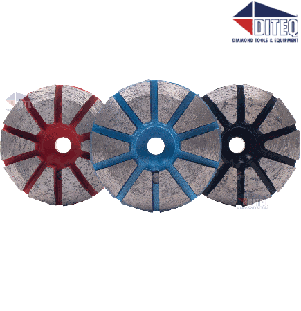 [1P] 3" Pizza Seg Med-Bond [100/120/150 Grit] with Magnetic Pin