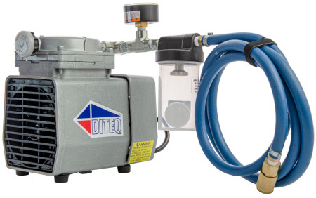 Gast Vacuum Pump With Hose, Gauge, Jar