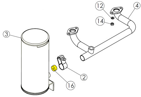 Eagle 22 HP Robin Muffler Spacer ⑯