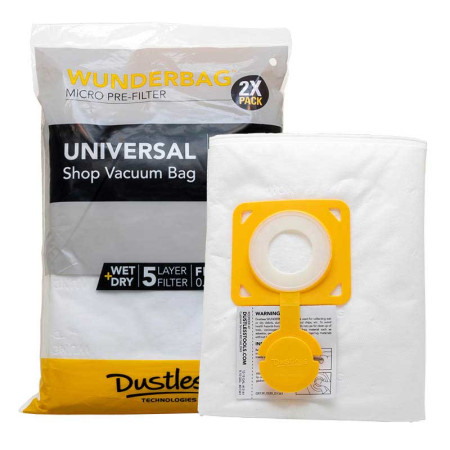 Dustless Wunderbag Micro pre-filter bags, 2-Pk, Wet/Dry
