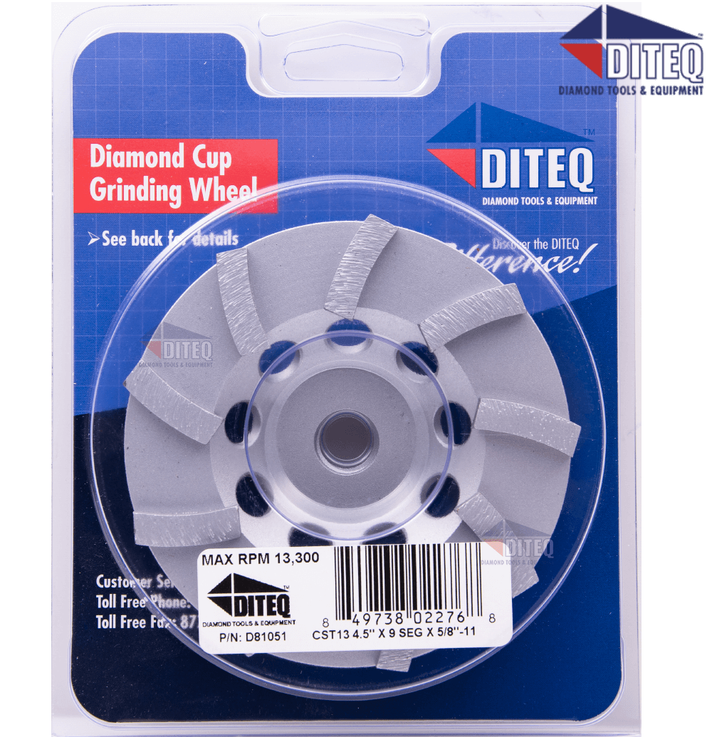 Diamond Cup Wheels Turbo Fast Grinding Threaded for Concrete 5, 9 Seg 