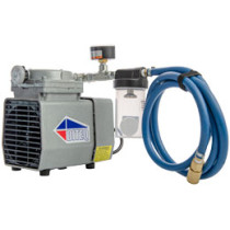 Gast Vacuum Pump With Hose, Gauge, Jar