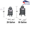 DITEQ 55 Gallon Wet Slurry Vacuums